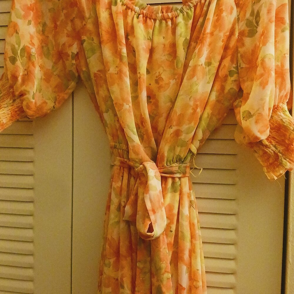 High Low Floral off shoulder dress